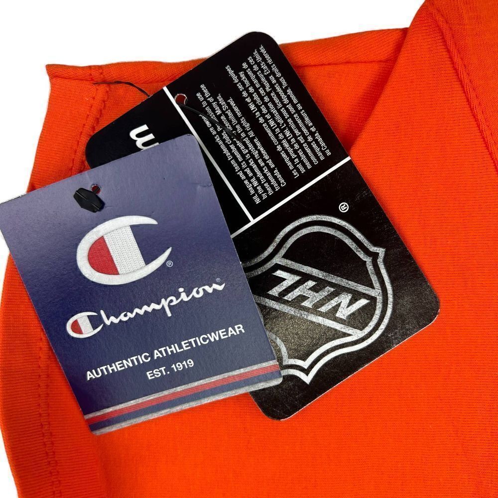 New Champion Men US S, XL Orange T-Shirt NHL Philadelphia Flyers Crewneck Tee  - Picture 8 of 11